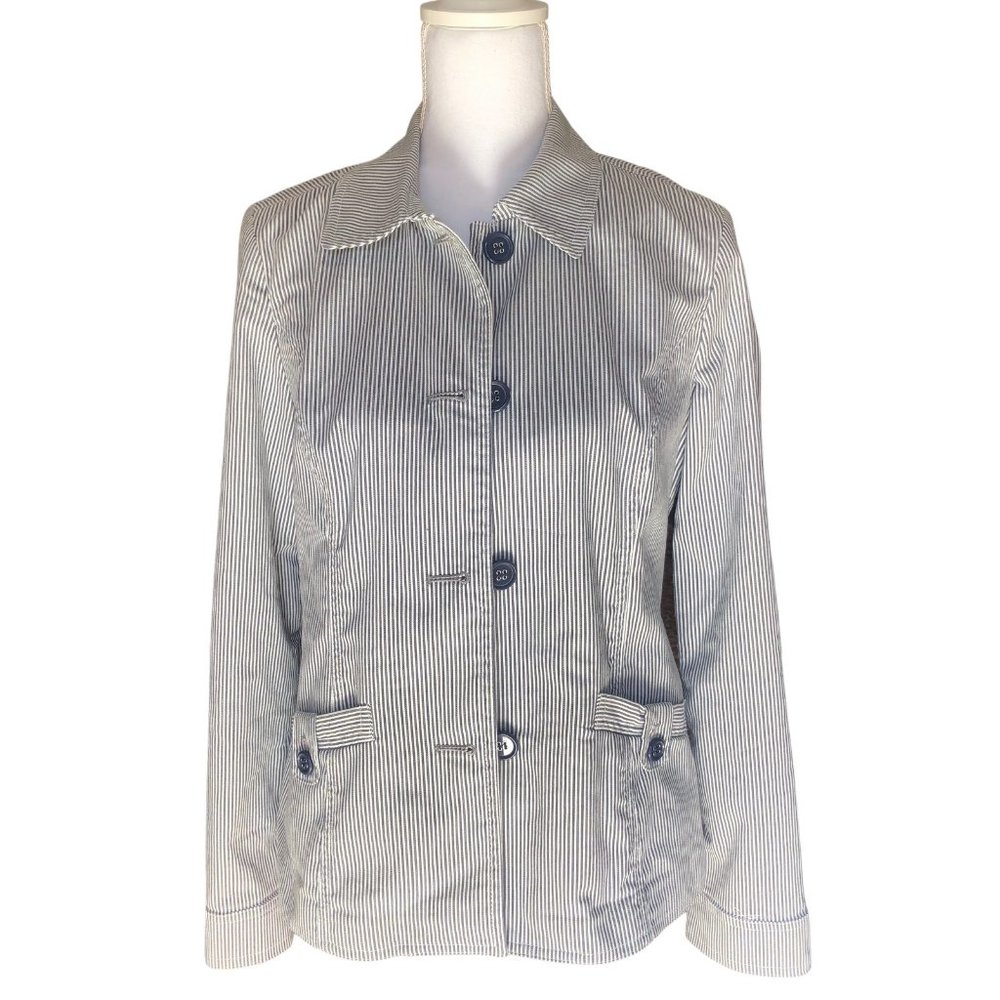Charter Club Size Small Lightweight Pinstriped Blazer